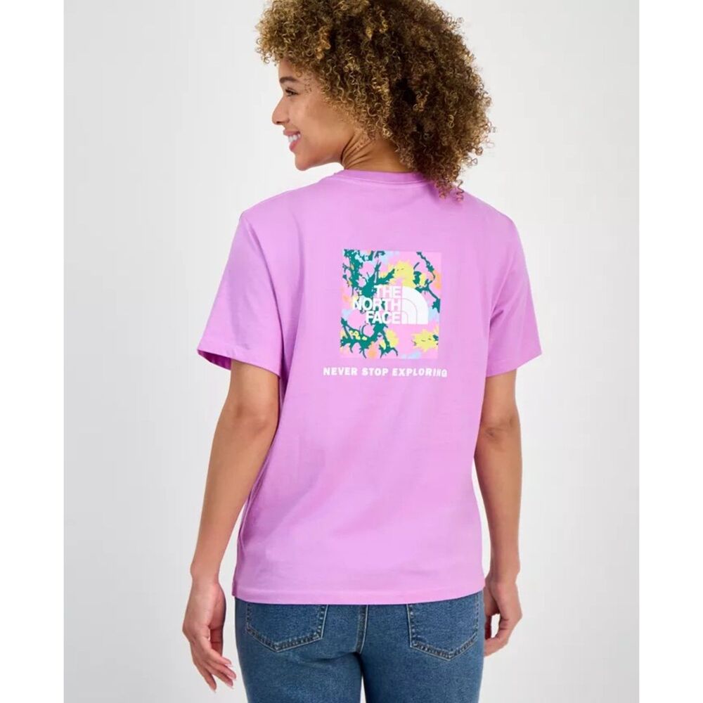 The North Face Women’s Medium Purple Pink Floral Graphic T-Shirt Tee